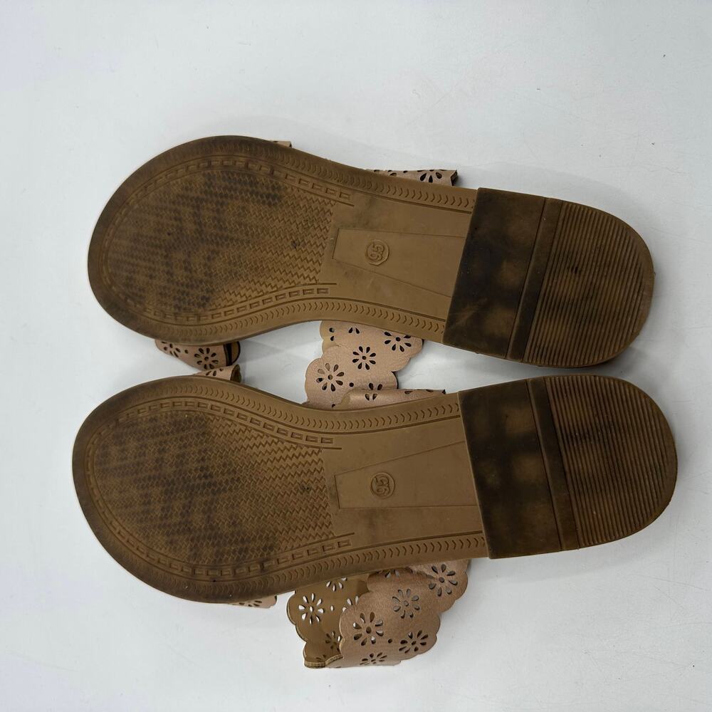 Kensie Sandals Floral Laser Cutout WMNS 9.5 Tan Slide On Boho Coastal Casual - Picture 9 of 10